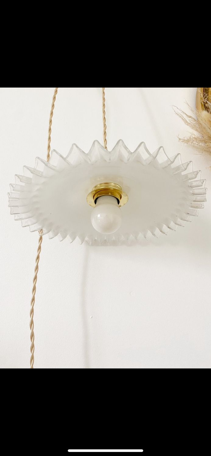 Opaline pendant lamp