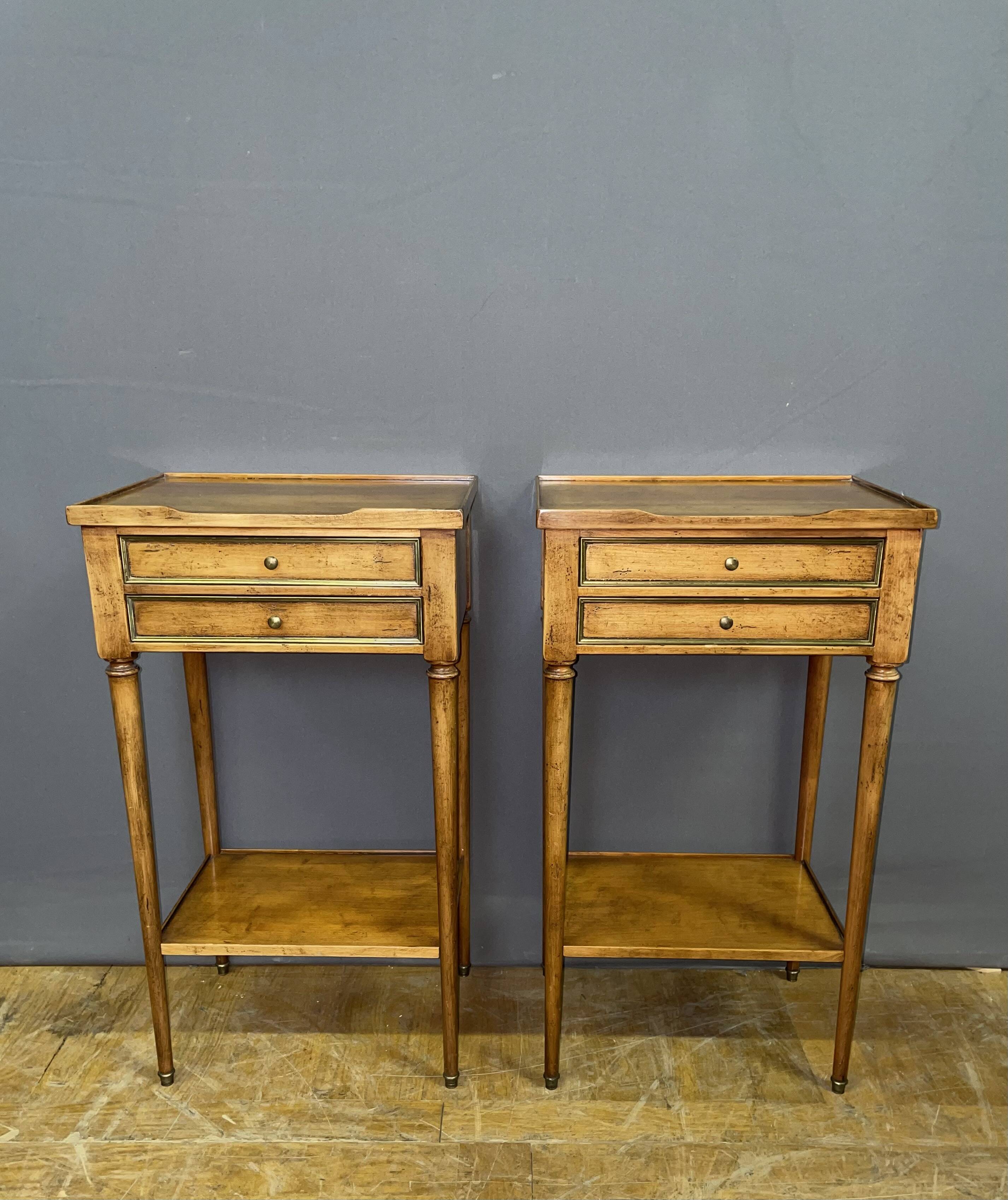 Directoire bedside table in cherry wood