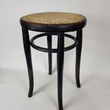 Blackened curved wooden stool Thonet