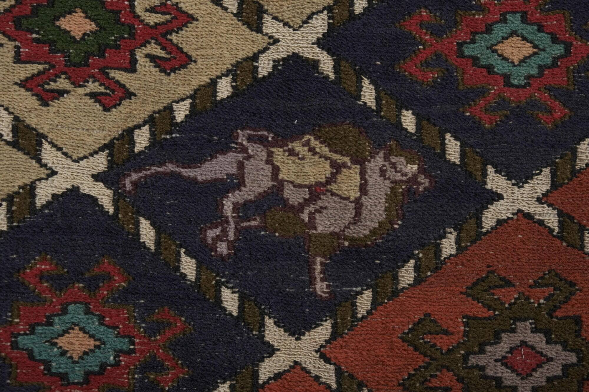Vintage Turkish handmade rug 126x195 cm