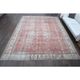 1960s Vintage Persian Handmade Wool Cotton Light Red Area Rug 280x360
