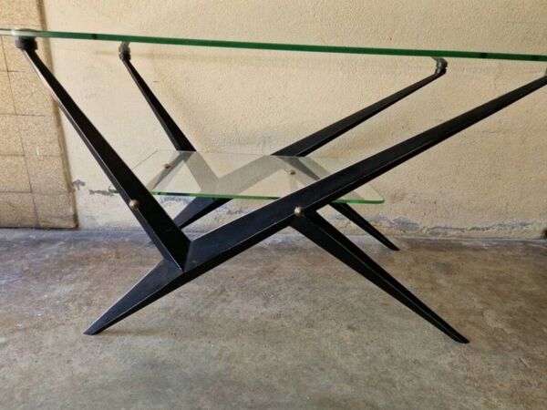 Table basse à double plateau de verre par Angelo Ostuni, 1950