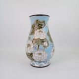 Large ceramic vase with floral pattern