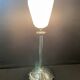 Art Deco table lamp – Silver bronze & pressed/molded glass