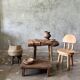 Small child's chair in natural blond teak back with three bars