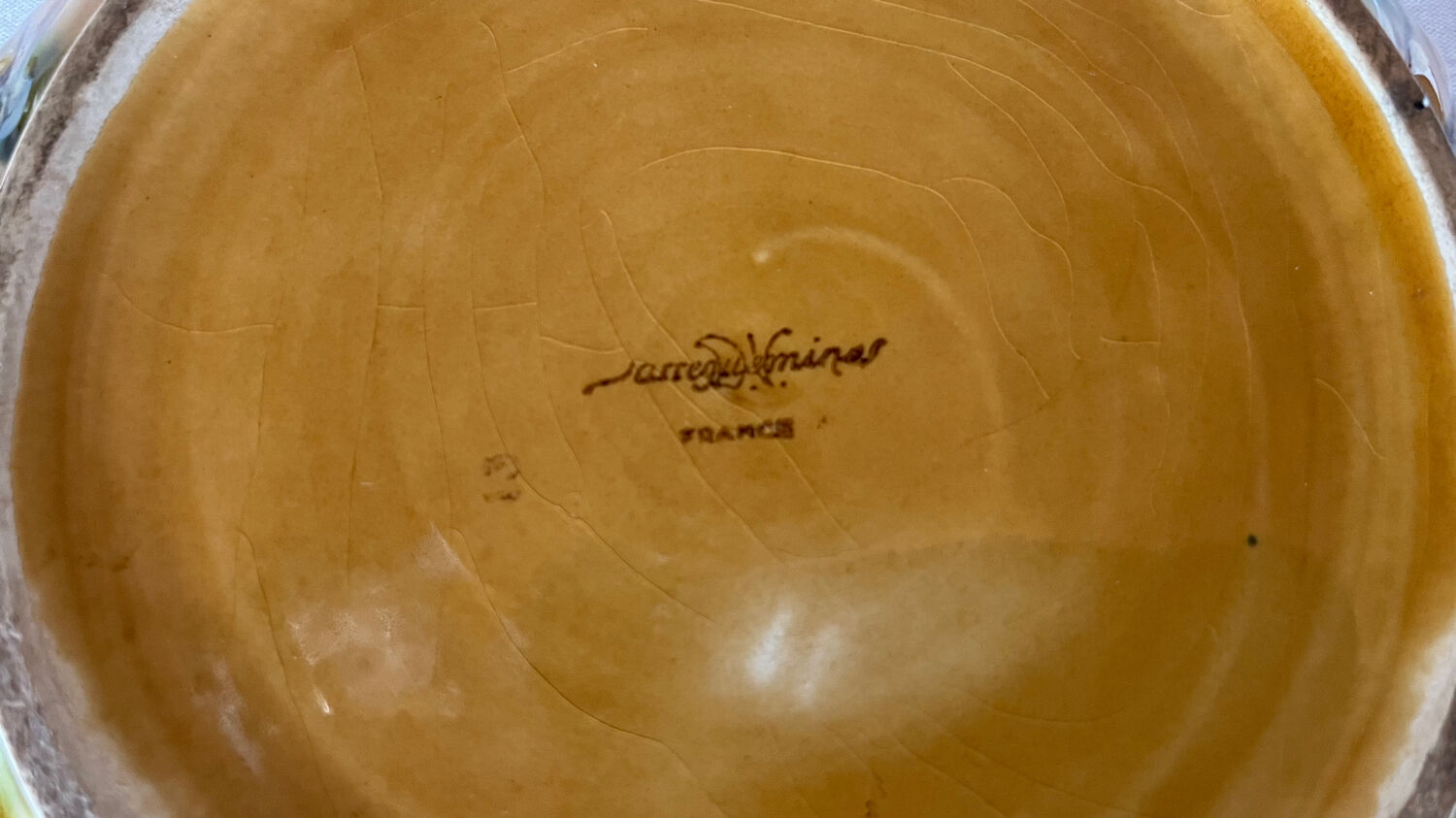 Vintage Sarreguemines slip cup