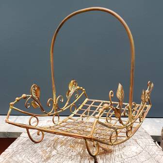 Wrought iron basket with handle small
