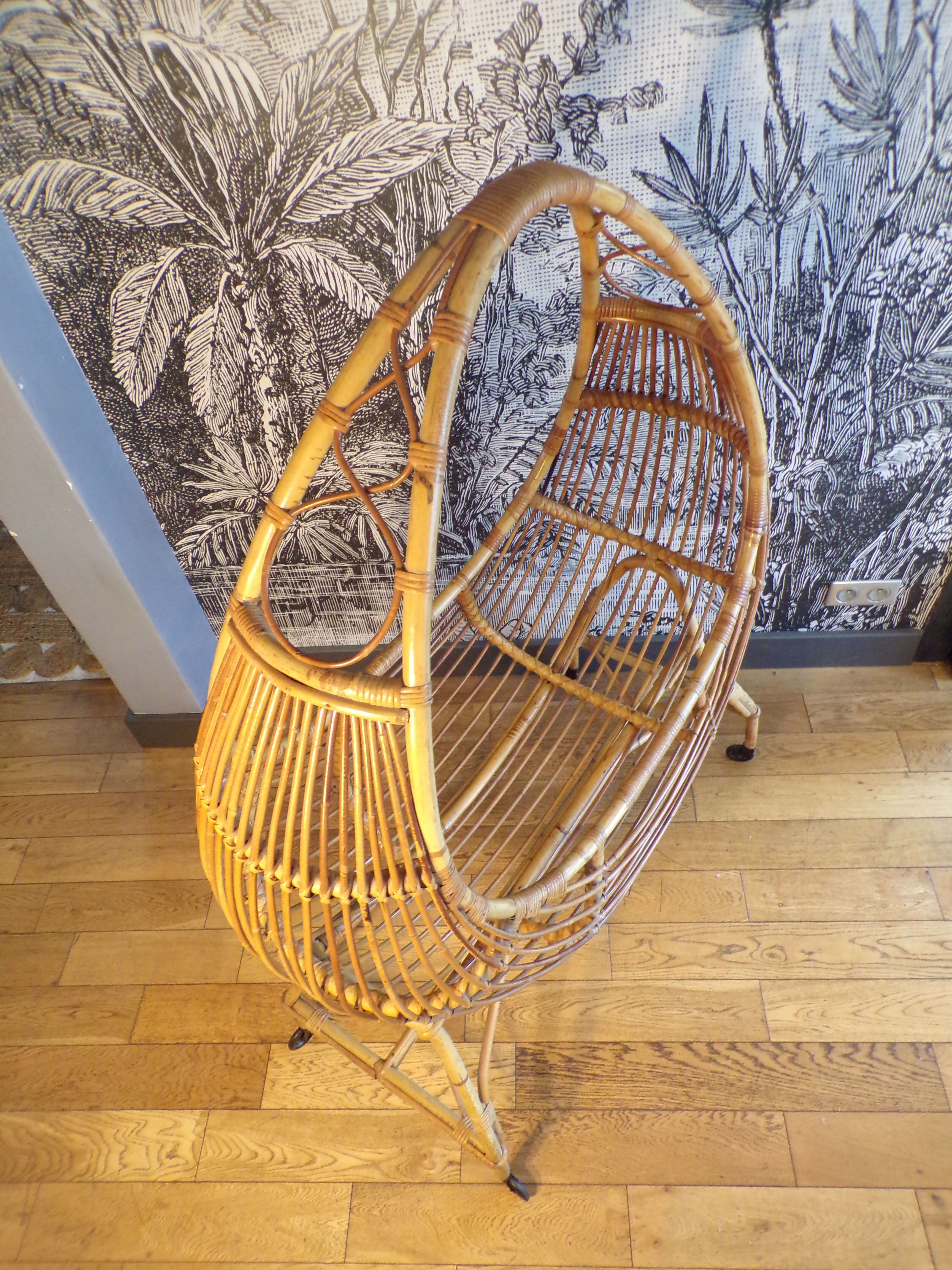 Berceau vintage en rotin