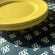 3 vintage yellow dessert plates