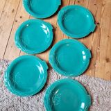 Set of 6 green fish slip plates