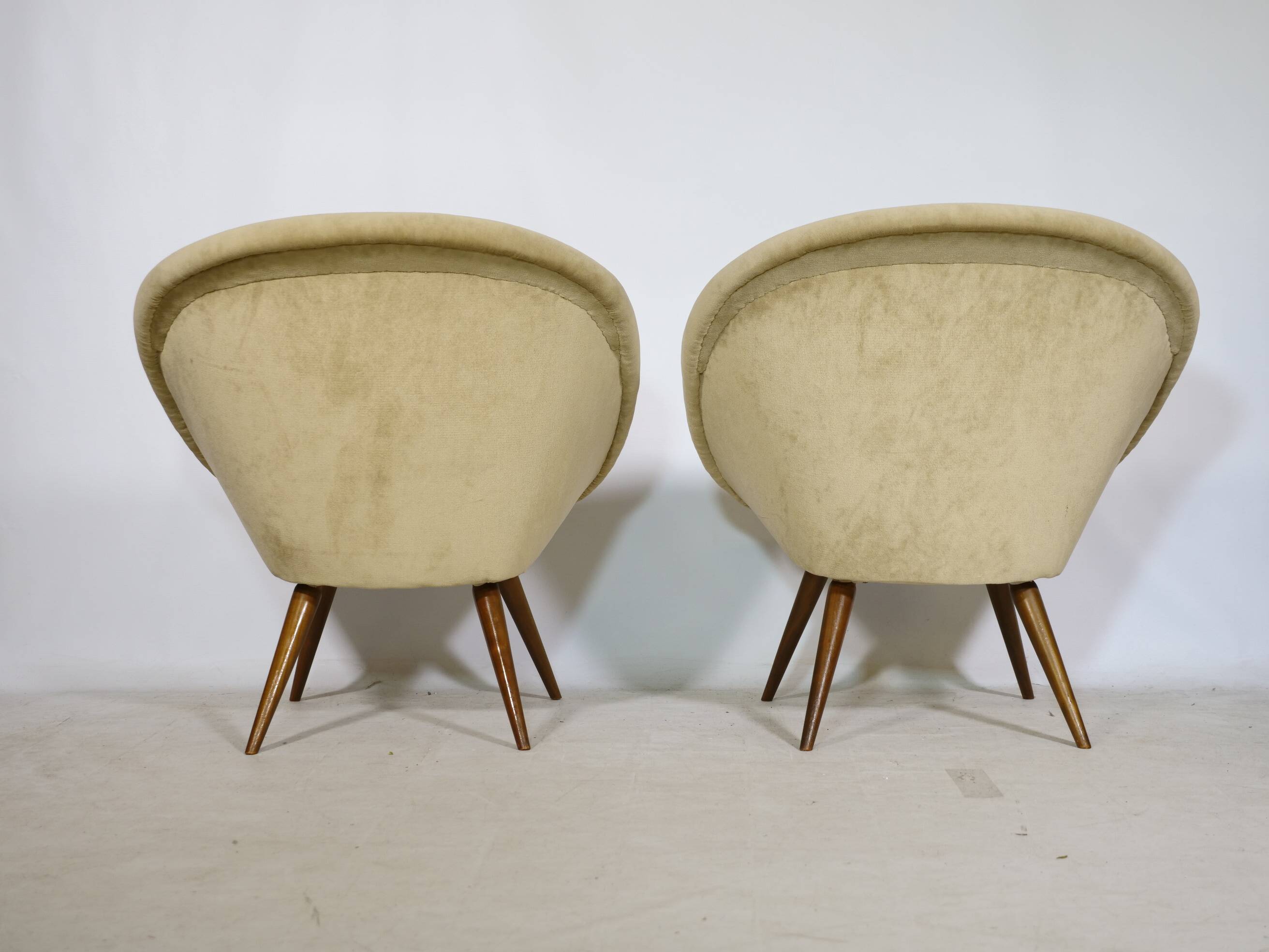 Mid-Century Shell Lounge Chairs in the Style of Jean Royère, Set of 2, 1950