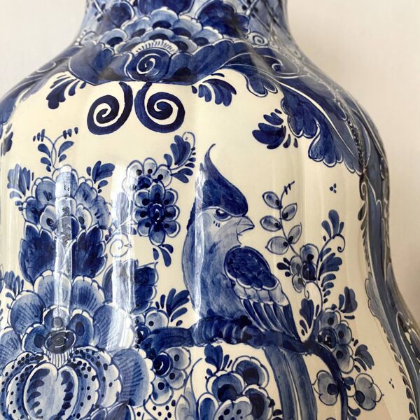 Grand vase Delft, vase hollandais  peint à la main 38 cm