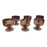 6 Biot blown glass cups
