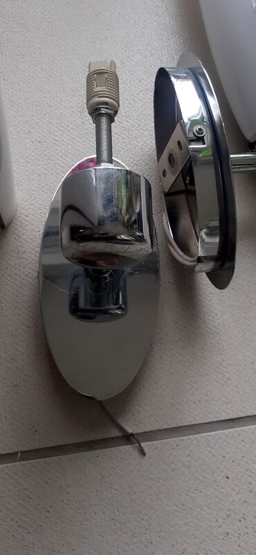 Pair of chromed metal and marbled glass tulip sconces Maison Paulmann