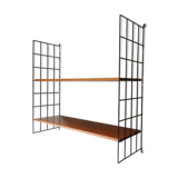 Wooden and metal wall shelf