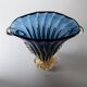 Vintage Murano glass vase by Barovier, royal blue with gold, 1960s.