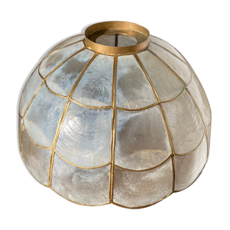 Lampshade in mother-of-pearl and brass