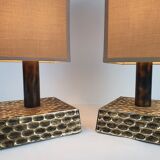 Pair of brutalist lamps