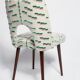 Chaise Shell Milieu du Siècle en Jacquard Velours Tigre Rose et Vert