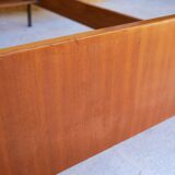 With suspended nightstands vintage teak bed