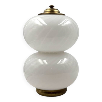 Mid-century brass and glass table lamp, Gielle Italy, 1970s