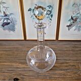 Guilloché crystal wine carafe (engraved) - early 1900s