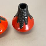 Set of 3 Original 1970 Ceramic Studio Pottery Vase by Roth Ceramics, Germany