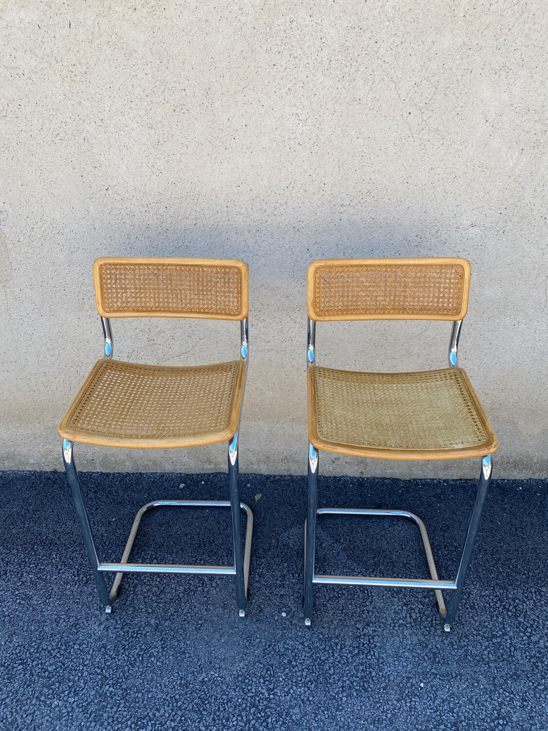 Paire de chaises de bar Cesca par Marcel Breuer Edition 1970
