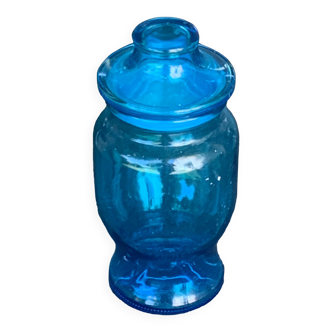 Bottle, turquoise glass jar brand lever vintage 1970