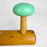 Wooden coat rack with multi-colored balls from the 60s