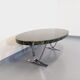 Vintage oval coffee table in stone and chromed metal from the 70s