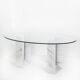 Table named "Diapason". Carrara marble and glass. Cattelan Italia. 90s.