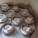 6 coffee cups in fine epiag white and steel gray moiré porcelain