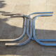 Oval glass and stainless steel table 70s