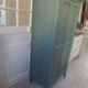 Vintage 1-door Parisian wardrobe re-enchanted in smoky green.