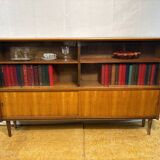 Bibliothèque vintage rétro en teck style milieu du siècle par Herbert E. Gibbs 1960 Slim •