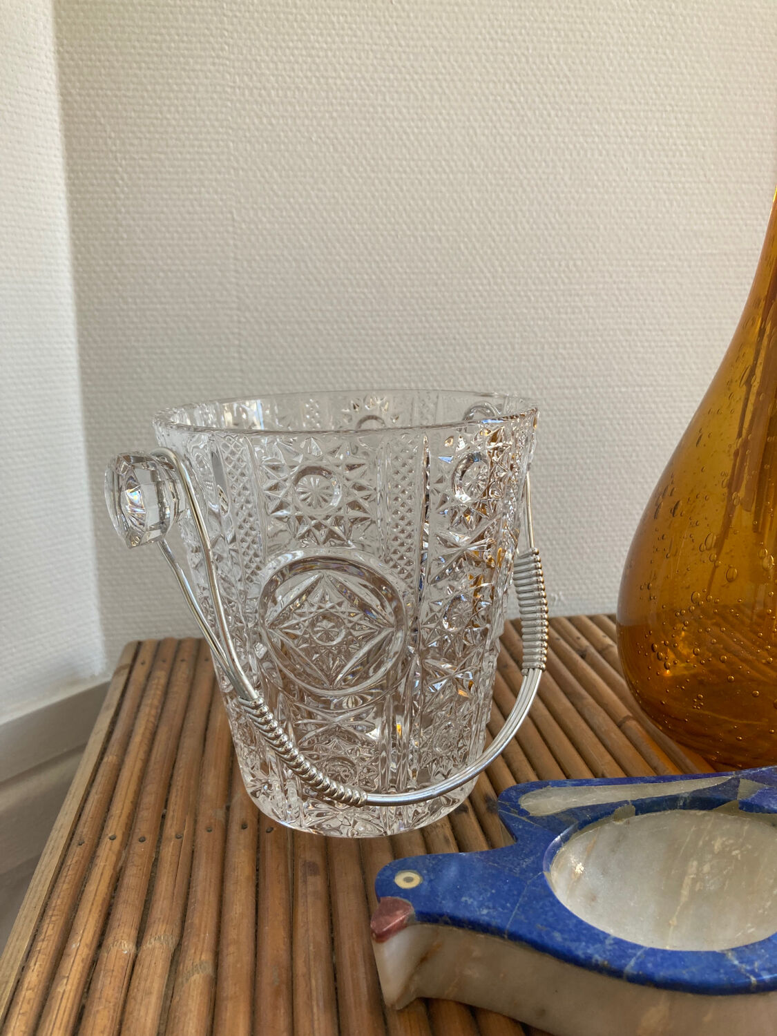 Chiseled Glass Ice Bucket