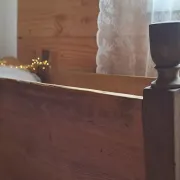 Antique pine cradle