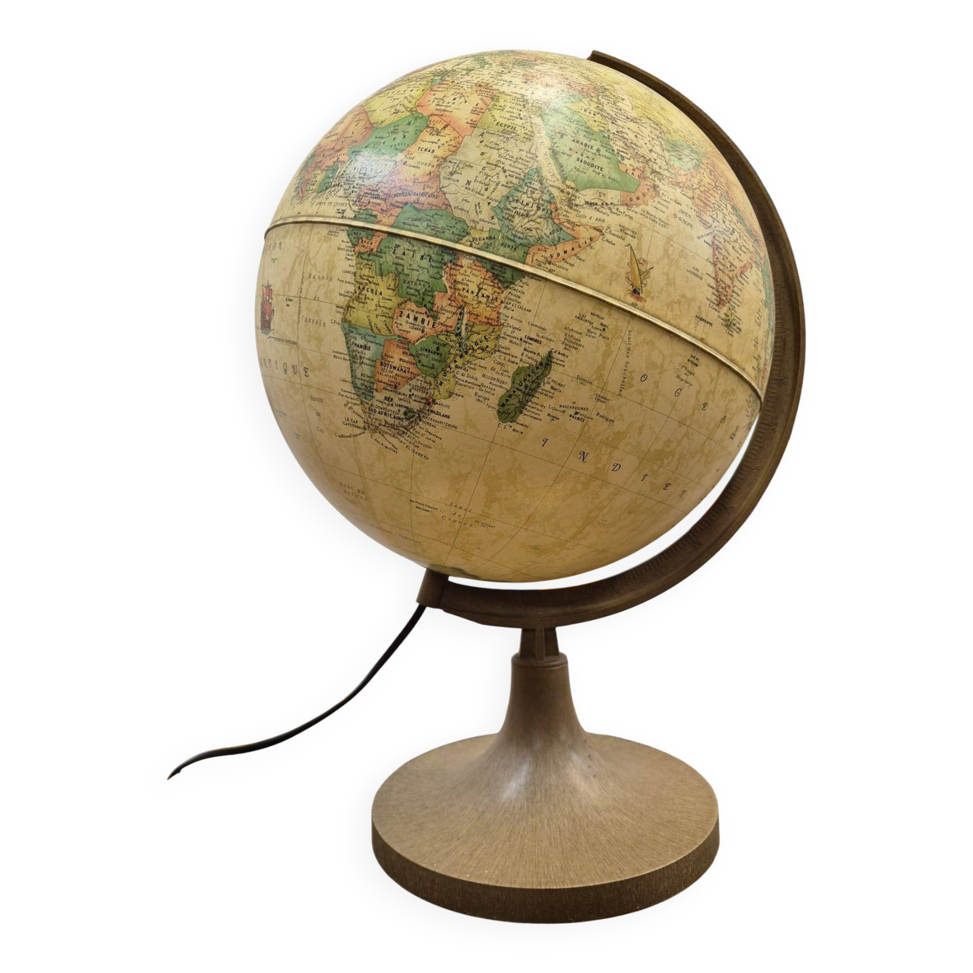 Old illuminated globe
