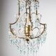 Petit lustre bronze pampilles bleues