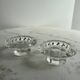 Set of 2 moulded glass candle holders