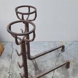 Paire de chenets landiers en fer forgé de cheminée ancien 19ème