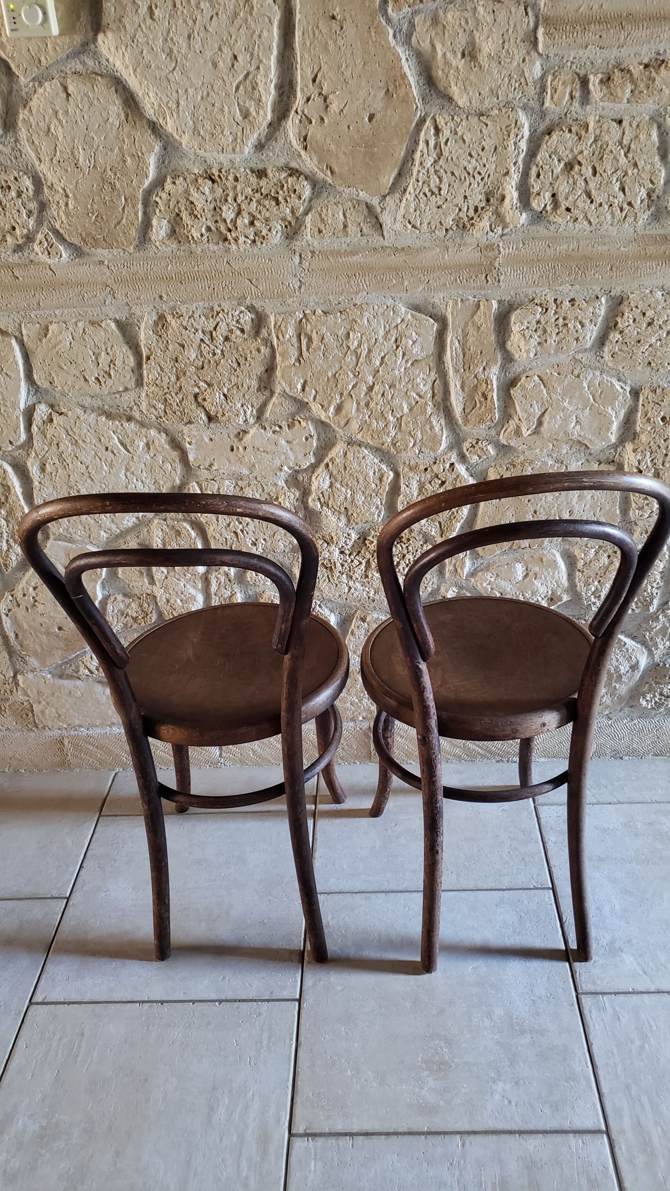 Duo de chaises bois courbé Fischel