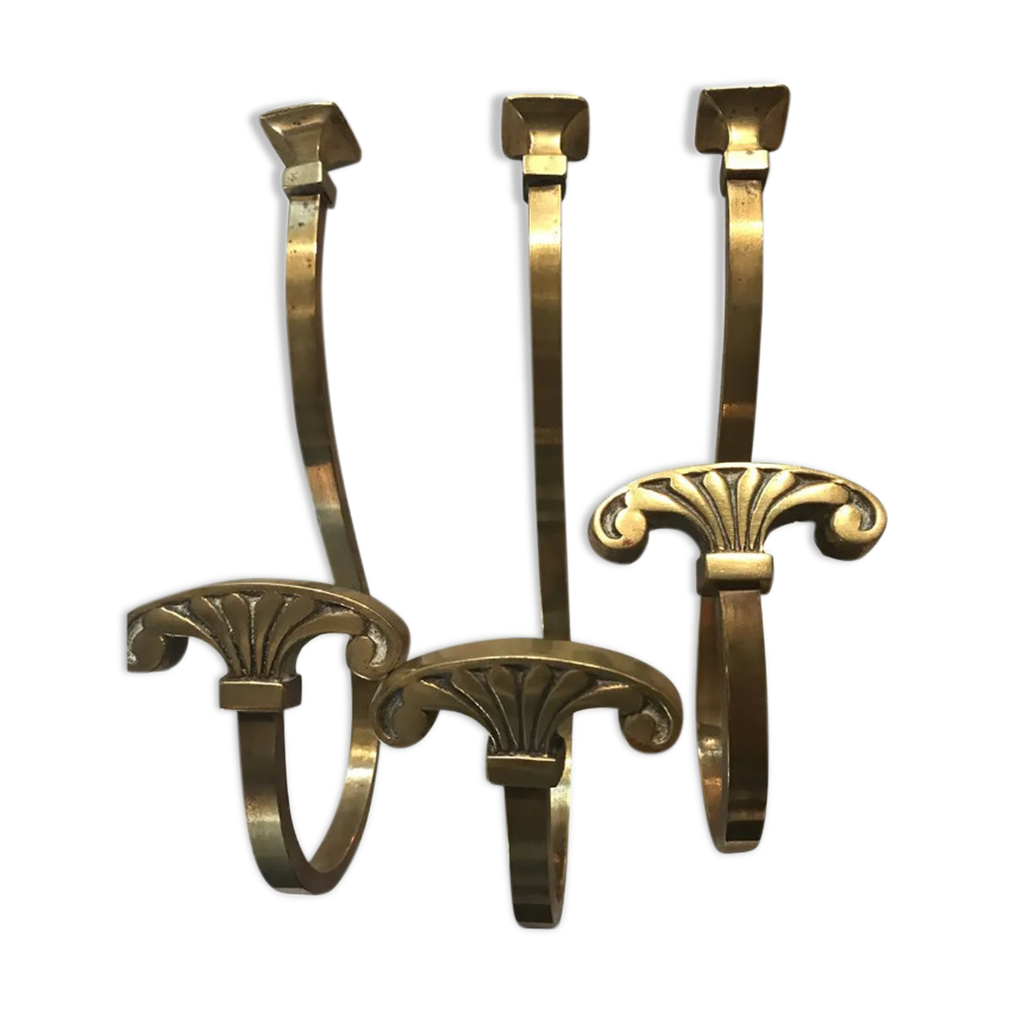 Lot of 3 bronze coat racks