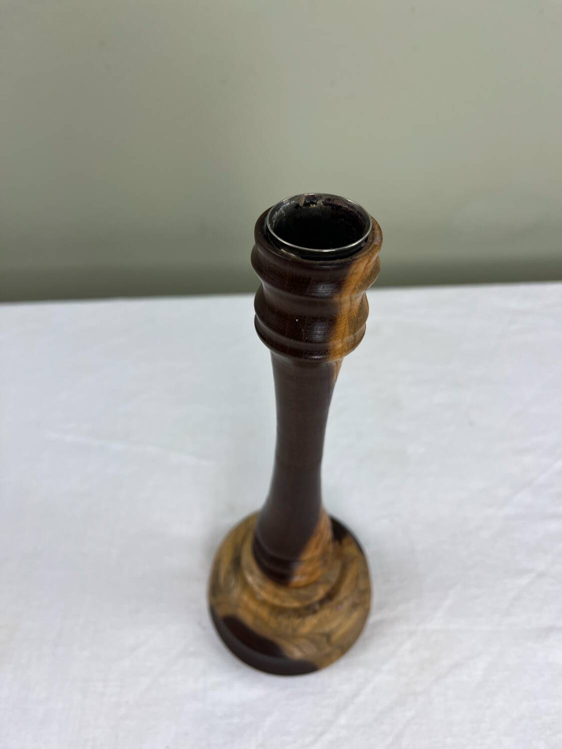 Two-tone wooden candlestick