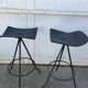Paire de tabouret de bar artisanal pivotant metal industriel 50s