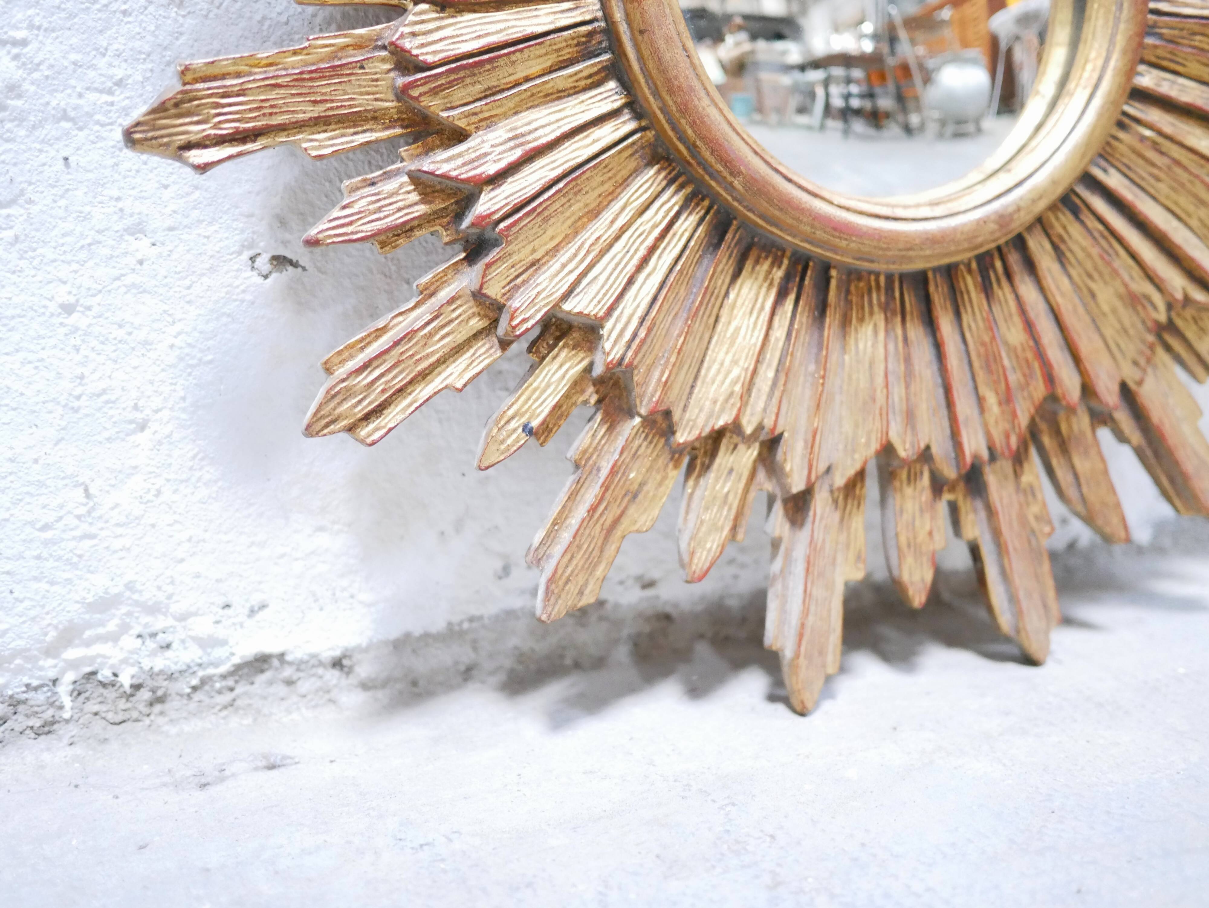 Vintage witch's eye sun mirror 53cm x 53cm