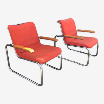 Pair of armchairs B35 Marcel Breuer for Knoll