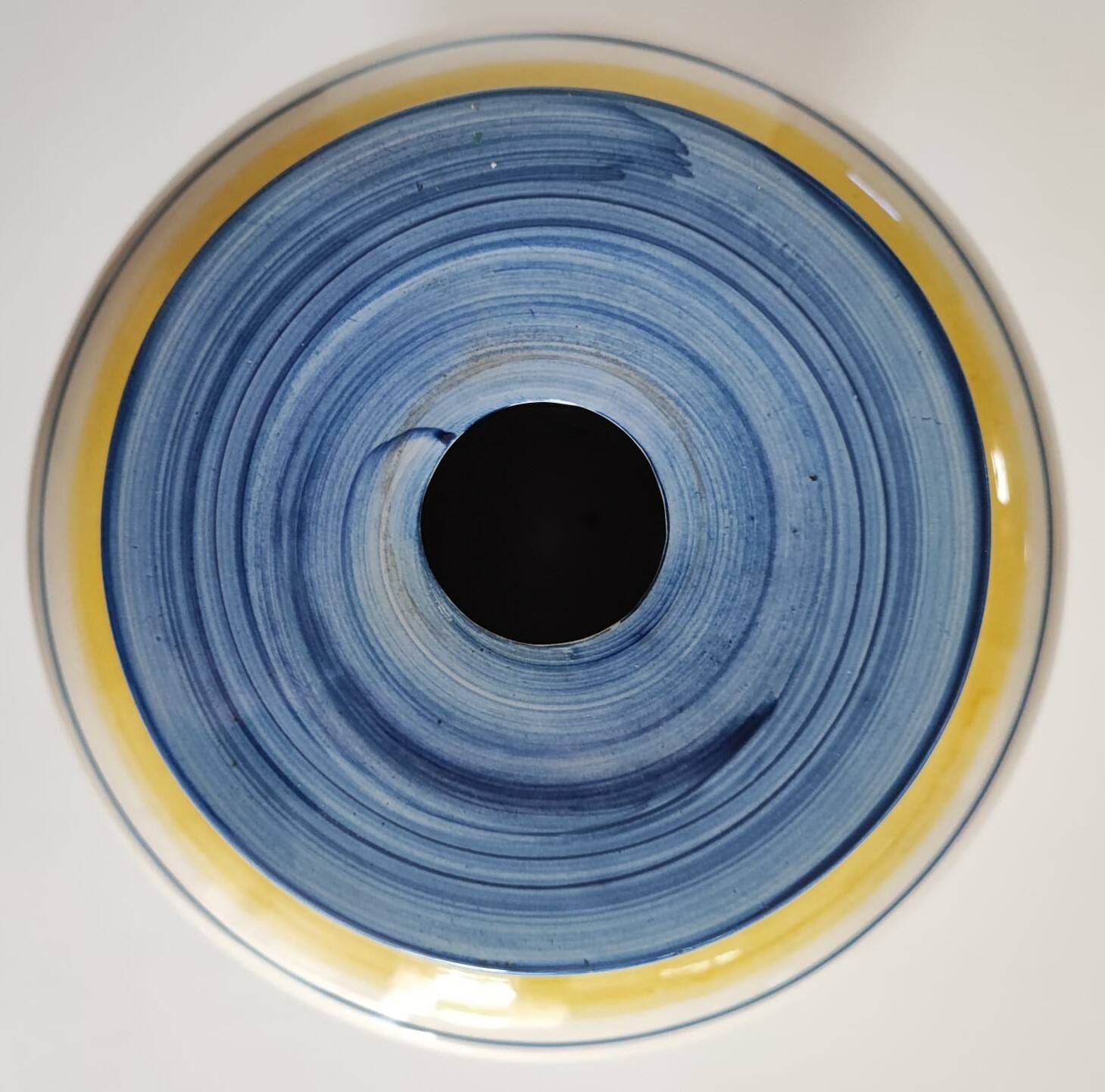 Hand-painted ceramic vase with floral decoration – H 33 cm