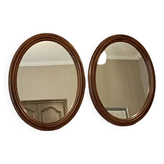 Pair of antique oval mirrors